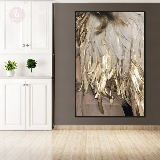 Nordic Minimalist Feather Center Wall Art | Poster | Canvas Print