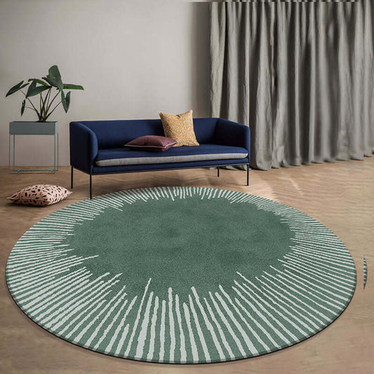 Post Modern Green Round Shaped Geo Rug | home decoration | living room rug